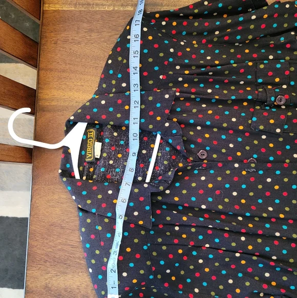 Vintage Polka Dot Button-Up Midi Dress And Matching Belt - Picture 5 of 8